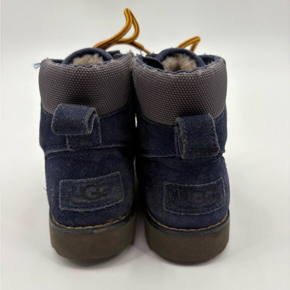 UGG K Hilmar Kids Blue Suede Lace Up 3M Thinsulate Winter Boots Sz 11 - Picture 3 of 7